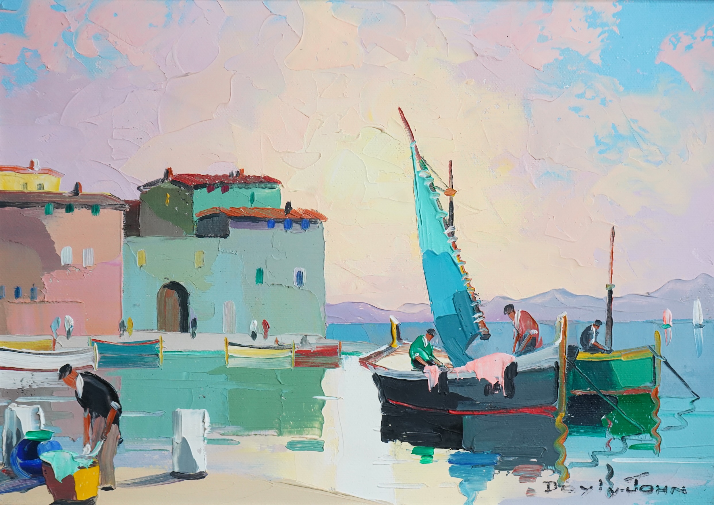 Cecil Rochfort D'Oyly John, 1906-1993, 'Fishermen, Evening, Martigues'